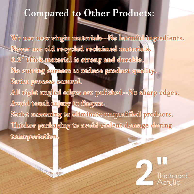 HeZone Magazine Holder, Clear Acrylic Desk Organizers, File Organizer for