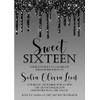 Black Sweet 16 Birthday Party Invitations With Envelopes