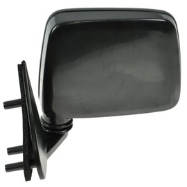 TRQ Driver & Passenger Side Mirror Set Manual with Black Housing with Smooth Housing Compatible with 86-04 Nissan NI1320106 NI1321106