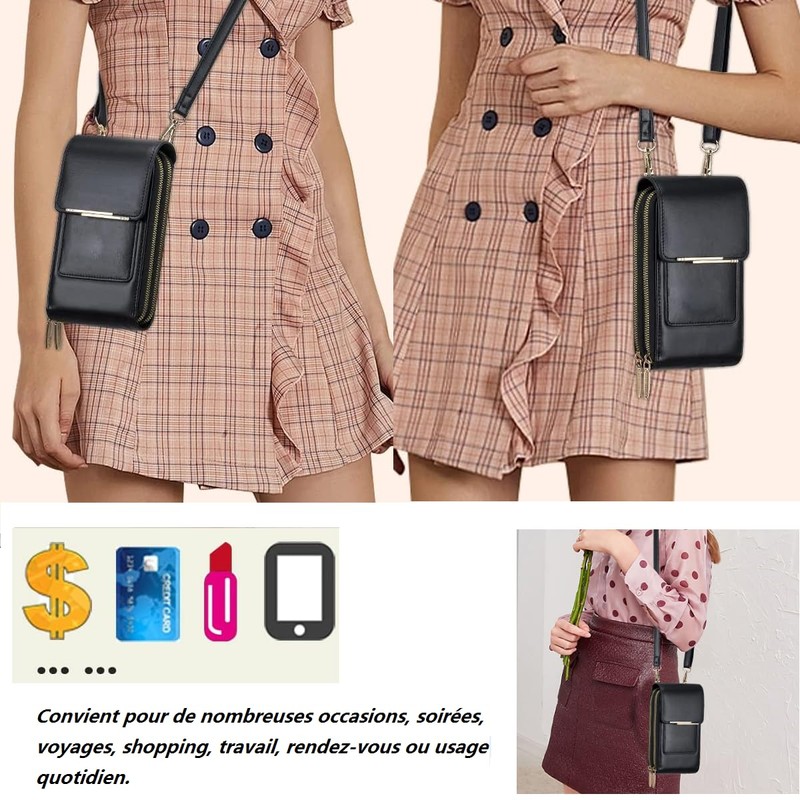 Narunii Handbag Shoulder Bag Purse Women Mini Phone PU Leather