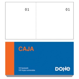 Dohe - Bauletti Buoni da Scatola (20 pz.) - Dimensioni tasca 10x5 cm, 100 fogli bianchi numerati e microforati, blocchi per lotterie, concorsi, lotteria, armadietti, forniture per ufficio