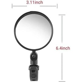 2Pcs Black Adjustable Rear View Mirror for Bikes, Universal Rearview Mirror for Handlebars, Wide Angle Acrylic Convex Mirrors for Safe Adult Bikes/Road/Mountain Bike Accessories