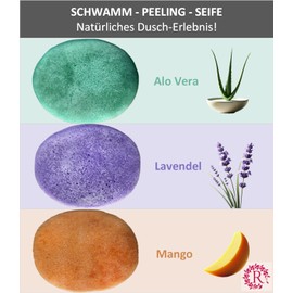 Handmade Sponge Soap with Natural Ingredients I Shower Soap I Gentle Care for Face and Body I Vegan, Sustainable, Moisturising I Fresh Fragrances (Pack of 1, Aloe Vera)