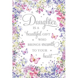 Nigel Quiney 'Beautiful Daughter' Birthday Card - Floral Border with Butterflies & Foil Details - Eco-Friendly & Recyclable
