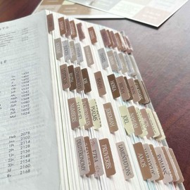 Laminated Bible Tabs, Reposition Large Print Stickers, Easy to Read and Apply Bible Tabs for Women and Man (Coffee Style)