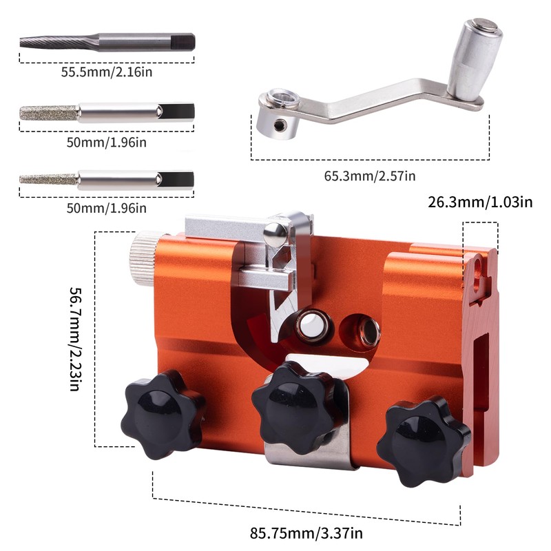 MRELC Chainsaw Sharpener, Chainsaw Sharpening Jig Kit, with Tungsten Burr