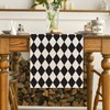 Black and White Diamond Table Runner Tea Themed Party Decor