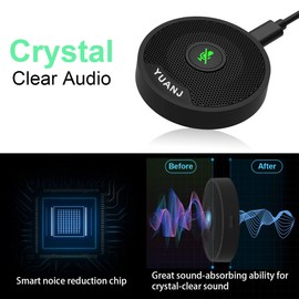 YUANJ USB Mikrofon PC für Konferenz, Konferenzmikrofon 360º Spracherkennung Plug & Play, PC Tischmikrofon Kompatibel mit Mac OS Windows 7/8/10, für konferenz, Skype, Aufnahme