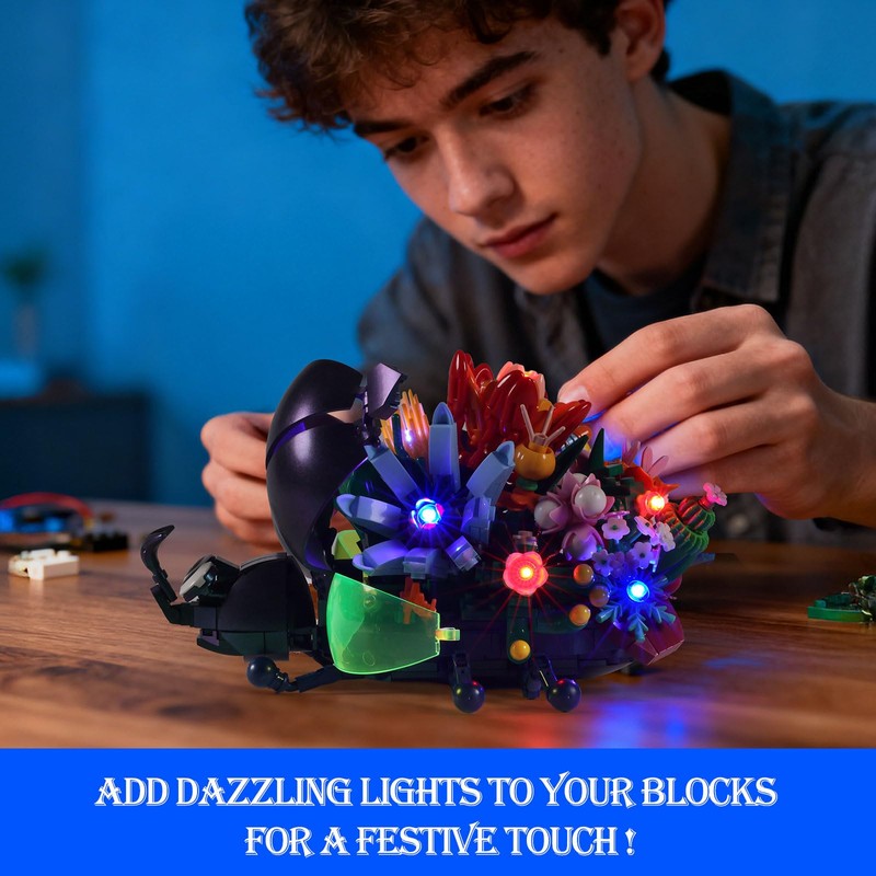 JMBricklayer LED Light Kit Building Blocks Set, 2x6 Blue&Red Light