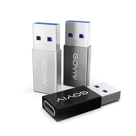 [10Gbps] GOYIY USB C Female to USB Male Adapter, USB A to USB C Adapter, 3-Pack, Single-Sided Super Speed Data Sync and Fast Charging for Laptop, Charger(3 Color)