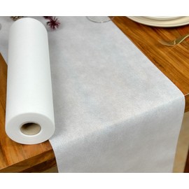 NATUARTE, Table Runner White, Felt Roll of 25 meters x 30 centimeters, Non Woven Table Decoration, Wedding Decoration Fabric Baptisms Communions Birthdays, Table Skirt, White Color