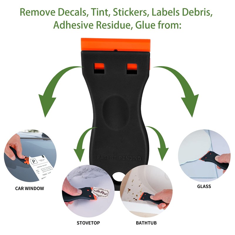 Plastic Razor Blade Scraper, 2 Pack Razor Scraper with 120