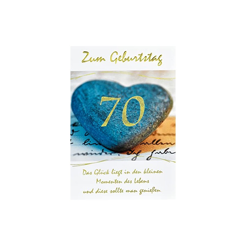 bsb 70th Birthday Card - Stone Heart