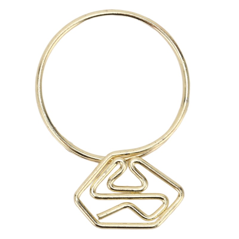 100Pcs Cute Paper Clips Ring Style Anti Slip Sturdy Electroplated