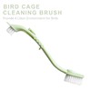 Bird Cage Cleaning Brush,Two Brush Heads,Long-Handled Tool for Cleaning Parrot