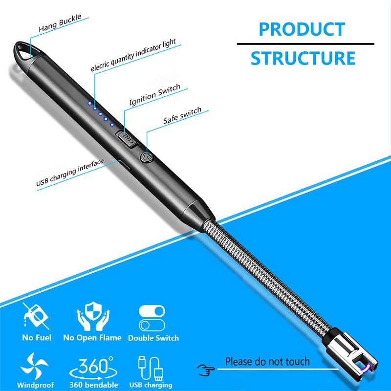 Electric Lighters, Plasma Arc Candle Lighter Rechargeable Lighter with LED