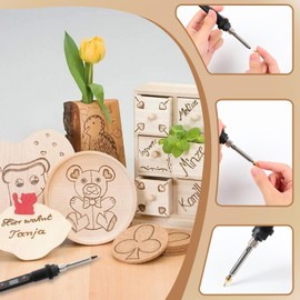 Wood Burning Kit with Letter Stamps - 26 Copper Letters Mold Set, Adjustable Temperature Soldering Iron, Leather and Wood Burning Alphabet Stamp Set - Wood Stamping Kit