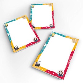 JuNa-Experten 24 Mini Notepads Cinema Party Bag Guest Gift for Birthday Children's Birthday Wedding Christening Girls Boys Cinema Party (24 Notepads)
