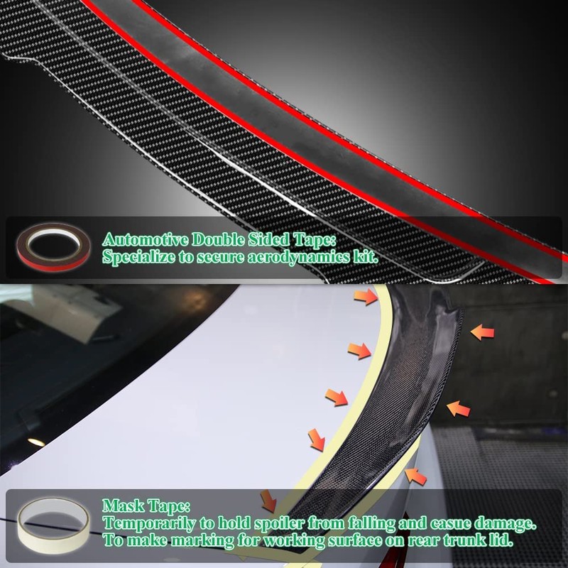 Carbon Fiber Look Trunk Spoiler Wing Compatible with 2018-2022 Honda