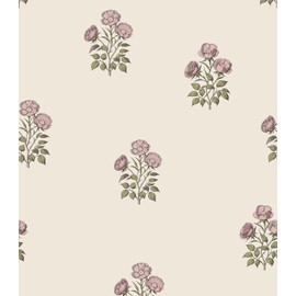 Vintage Floral Peel and Stick Wallpaper Retro Rose Flower Contact Paper for Cabinets Self Adheisve Floral Wallpaper for Bedroom Accent Wall Cabinets Drawers Gilrs Room - 17.3”×78.7”