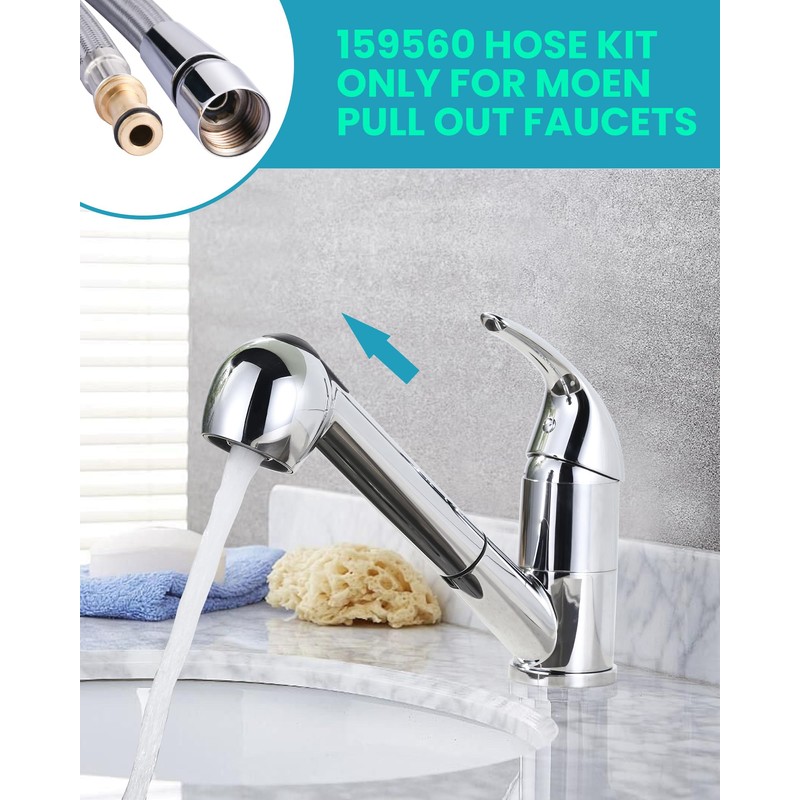 Replacement Hose Kit for Moen Kitchen Pull Out Faucet(Pullout 159560)