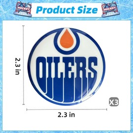 3 Pcs Oilers Buttons Pins, Hockey Team Badge Decoration Accessories for Boys Girls Teens Men Women, Holiday Birthday Party Gift for Hockey Fans