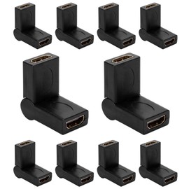 Cmple - [10 Pack] HDMI Female to HDMI Female Extender HDMI Port Saver Swivel Adapter, Female to Female HDMI Extension