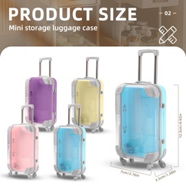 CVASNF Pack of 4 Mini Suitcase Gift Box, Money Gift, Travel Holiday Fund, Travel Fund Gift, Travel Suitcase, Miniature Money Box, Suitcase, Money Case as Money Gift for Holidays