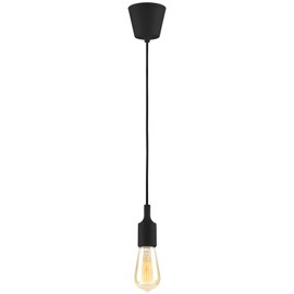 TORCHSTAR UL-listed Single Socket Pendant Light Fixture (Multi-color Options), Textile Insulating Lamp Cord, E26/E27 Lamp Holder for Home, Commercial, Pub, Counter, Accent & Decorative Lighting, BLACK