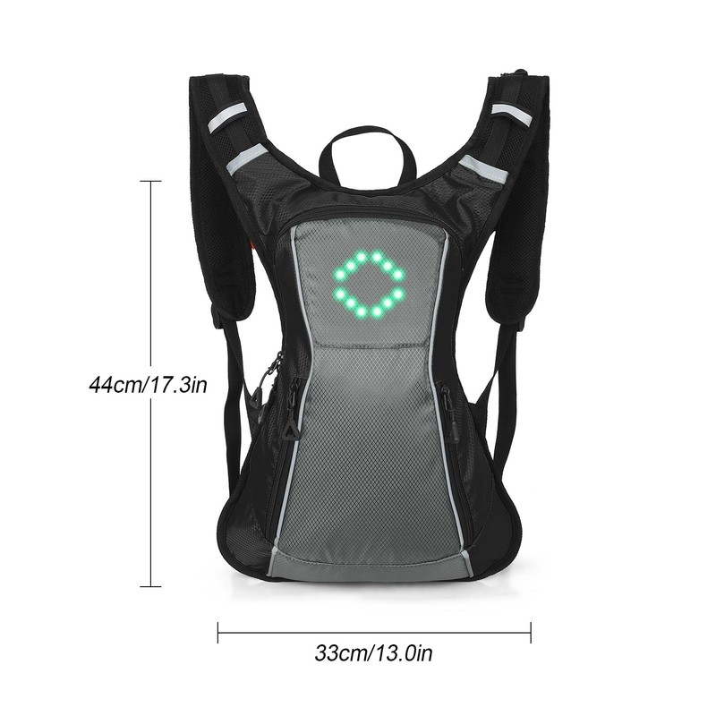 LED Turn Signal Backpack IPX5 Waterproof Reflective Backpack with Direction