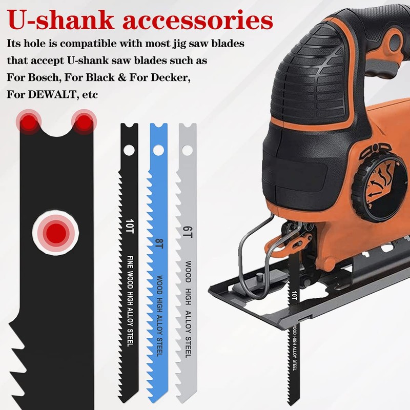 25 Pieces Jigsaw Blade Set 6T 8T 10T High Carbon