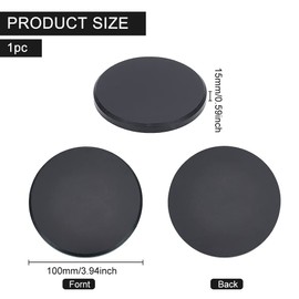 BENECREAT Acrylic Display Base 10x1.5cm, Acrylic Round Beveled Display Block, Black Solid Round Display Stand for Jewelry Crafts Display, Display Stand Base