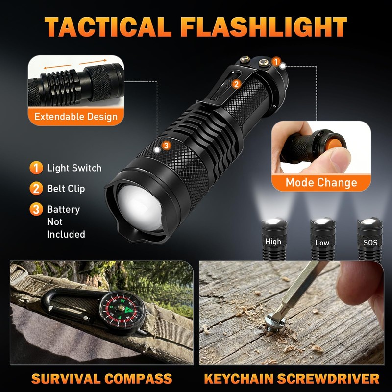 Survival Gear Kit for Men: 27-in-1 Complete Tools & Camping