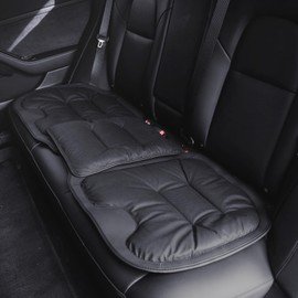 Dapucarin Back Seat Covers, Rear Bench Car Seat Cover, Breathable Leather and Non-Slip Bottom, Adjustable Length (46-55''), Rear Seat Cushions for Cars Truck SUV, Black