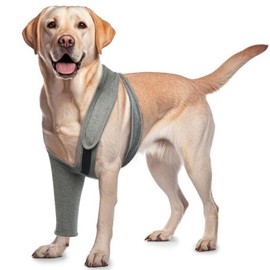ROZKITCH Dog Surgery Recovery Sleeve Front Right Left Leg, Pet Prevent Licking Wound Elbow Brace Protector, Dog Recovery Suit Cone Collar Alternative for Sprain ACL CCL Arthritis Joint Care Grey M