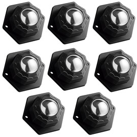 8 Pack Self Adhesive Caster Wheels, Swivel Wheels for Furniture, Load Capacity 30 LBS Per Caster Wheels 1 Inch, Low Profile Paste Universal for Storage Box, Small Appliance Storage Bins (8)