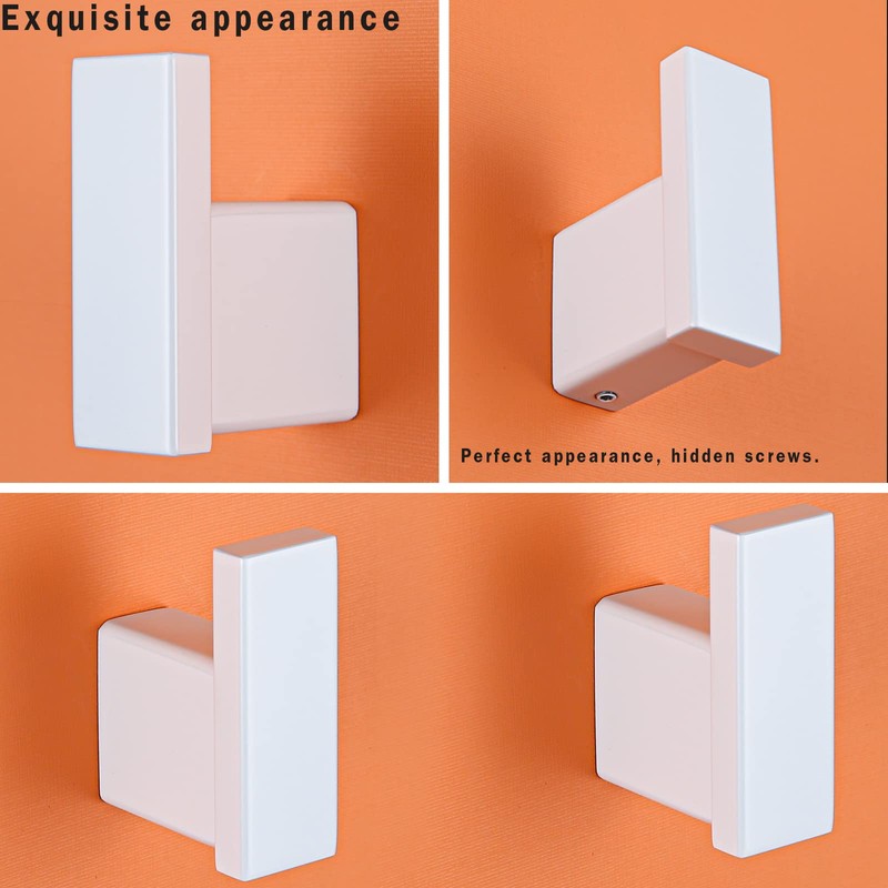 RANDOM Matte White Towel Hooks Bathroom Hardware Accessories Hook 304