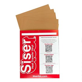 Siser EasyWeed Heat Transfer Vinyl HTV for T-Shirts 12 x 12 Inches 5 Precut Sheets (Tan)