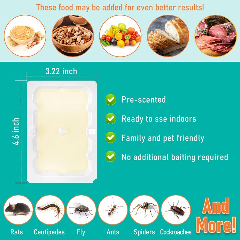 Qualirey 12 Pack Mouse and Insect Glue Traps, Strong Sticky
