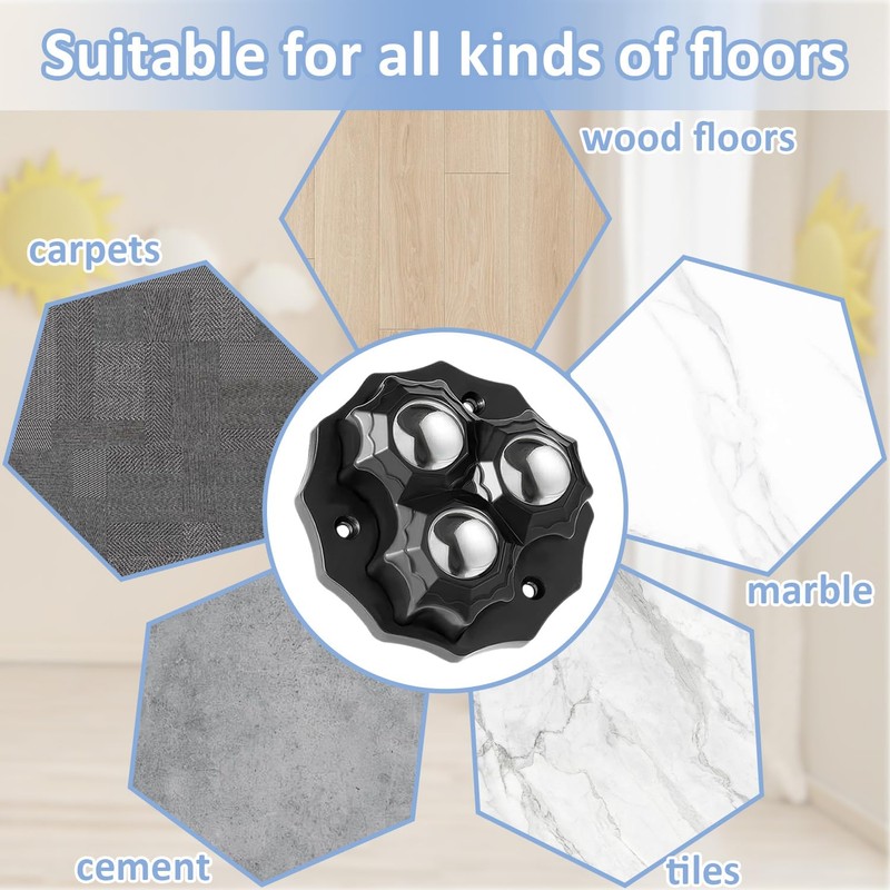 4 Pack Castor Wheels, Heavy-Duty Furniture Wheels, Castors 360° Rotatable,