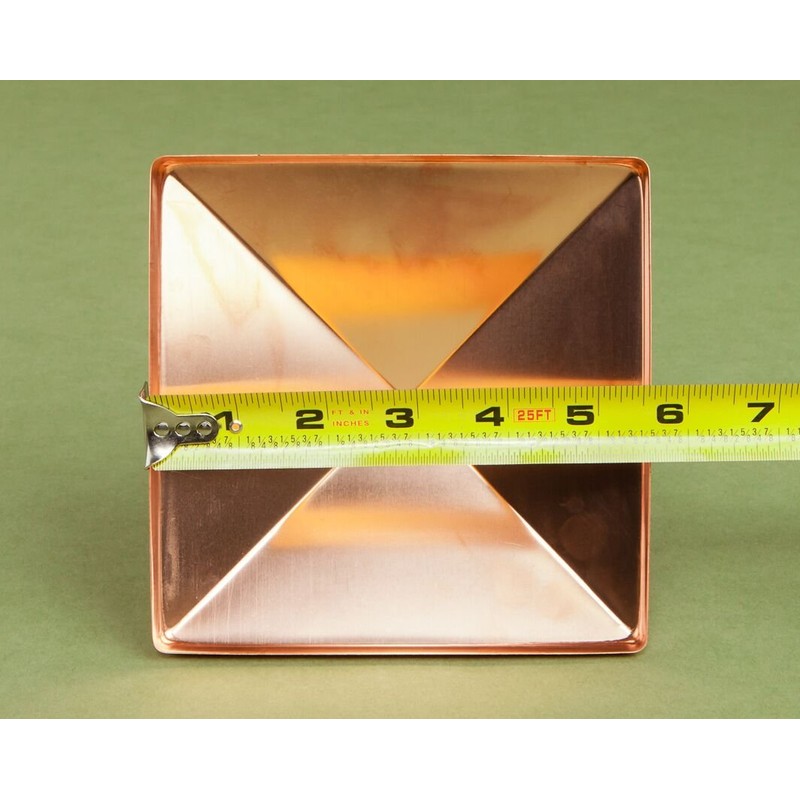 Solid Copper 6x6 Pyramid Cap - Designed to Fit Over
