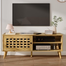 RoyalCraft TV Stand with Storage for 55 Inch TVs, Wood TV Entertainment Center, Mid Century Modern TV Entertainment Center with Storage, TV Consoles Cabinets for Living Room, Bedroom