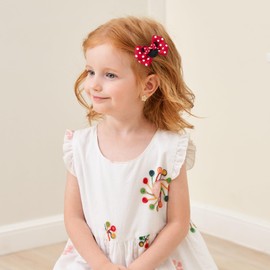 6PCS Mouse Ears Hair Bows Clips Small 3 Inch Baby Girl Bows Hair Clips, Cute Hair Accessory Mouse Ear Hair Clip Birthday Party Decoration for Baby Toddlers Girls in Pairs