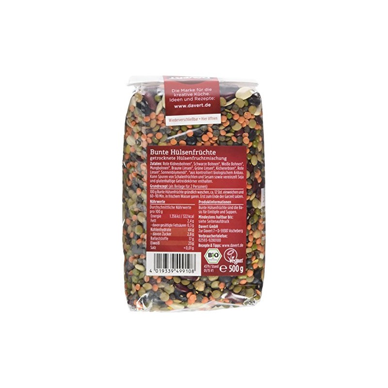 Davert Colourful Legumes (1 x 500 g) - Organic