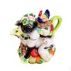 Minigift Farmhouse Cow Teapot with Rooster, Rustic Farm Animal Decorative
