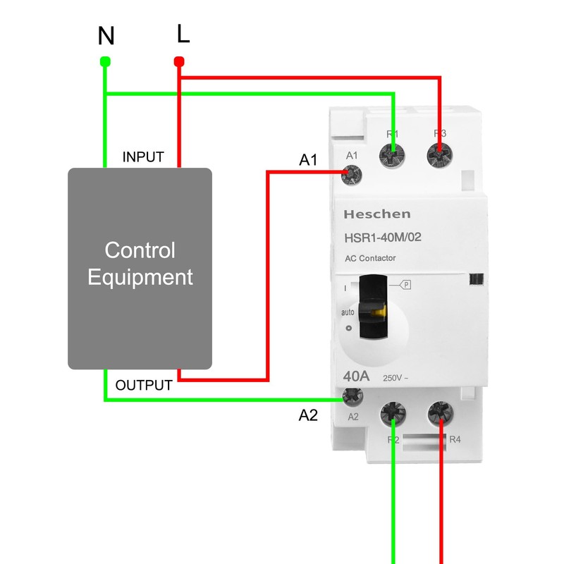 Heschen Modular Household AC Contactor, HSR1-40M/02, 40A, 2 Pole, 2NC,