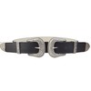 AXESORIA: Silver Western Double Buckle Belt Black S