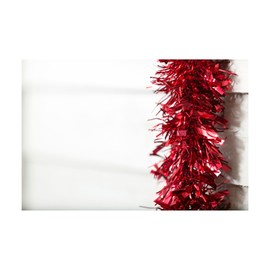 Sync'T Chunky/Fine Cut Christmas Tinsel Decoration Garland Tinsel for Xmas Tree, Wedding, Birthday, New Year Party (RED)