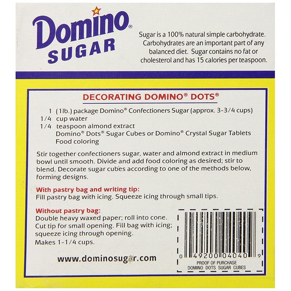 Domino Premium Pure Cane Sugar Cubes Dots, 1 Pound Box