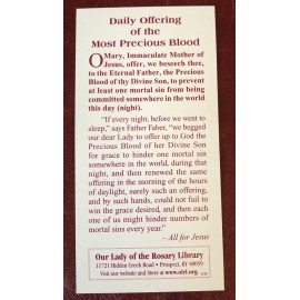 Lot Of 5 Catholic Prayer Cards Precious Blood And Spiritual Communion